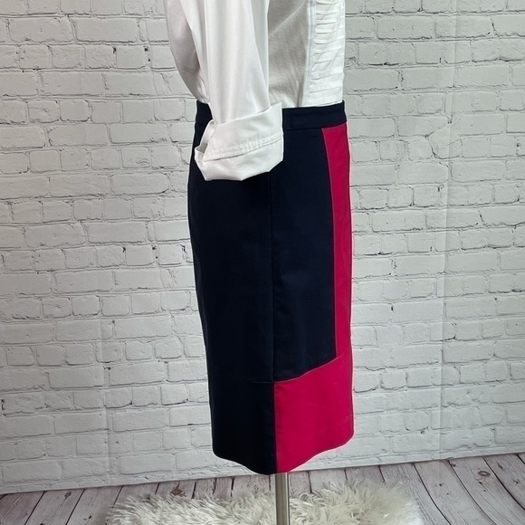 Nic+Zoe Blue/Pink Color Block Side Zip Skirt Sz 8 - Picture 3 of 9